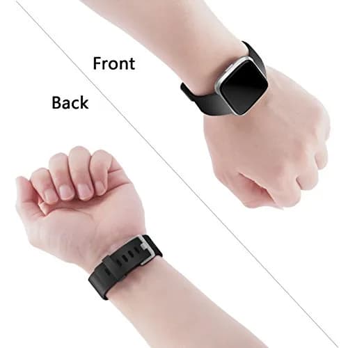 Wepro Sport Bands Compatible with Fitbit Versa 2, Versa Lite, Versa (Large, Black) | Soft Elastomer, Sweat-Resistant, Secure Buckle thumbnail 6