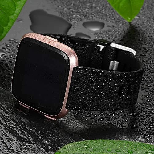 Wepro Sport Bands Compatible with Fitbit Versa 2, Versa Lite, Versa (Large, Black) | Soft Elastomer, Sweat-Resistant, Secure Buckle thumbnail 3