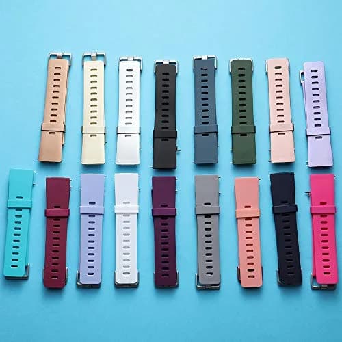 Wepro Sport Bands for Fitbit Versa 2, Versa, Lite - Gray Large (22mm) | Breathable Elastomer with Stainless Steel Buckle thumbnail 9