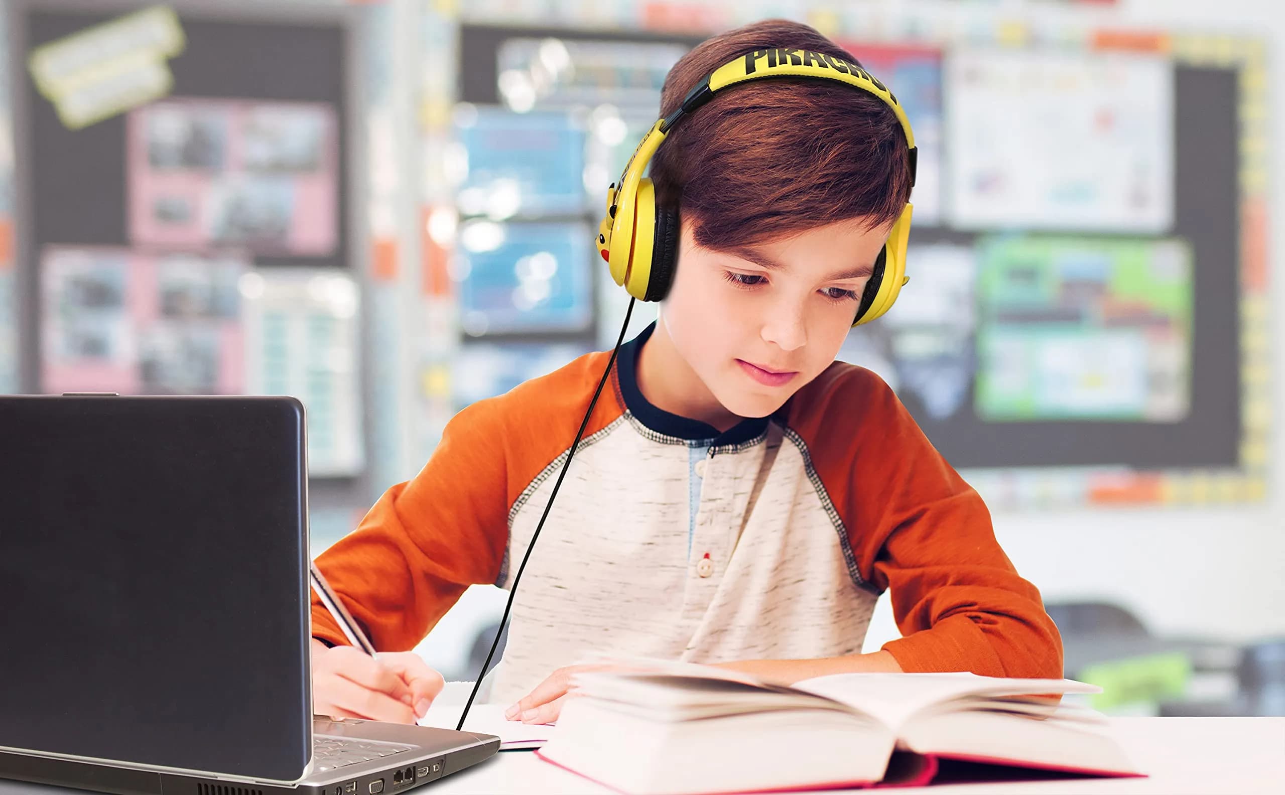 eKids Pokemon Pikachu Wired Kids Headphones, Adjustable, Stereo Sound, 3.5mm Jack, Tangle-Free, Volume Control, Children's Headband On Ear | Safe Volume for Kids - view 4