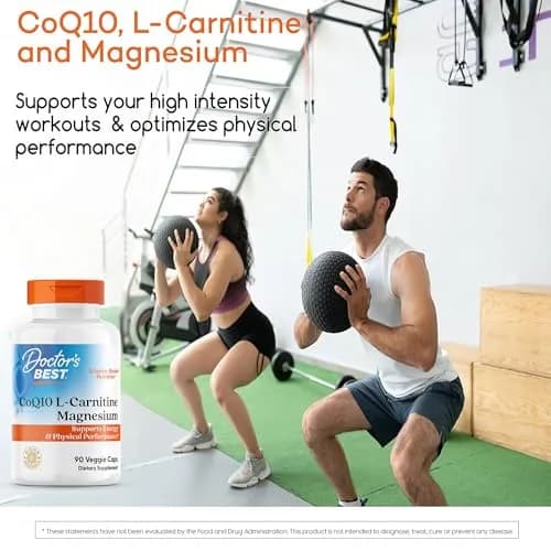 Doctor's Best CoQ10 L-Carnitine Magnesium Supplement 90 Veg Caps | Energy & Exercise Support thumbnail 4