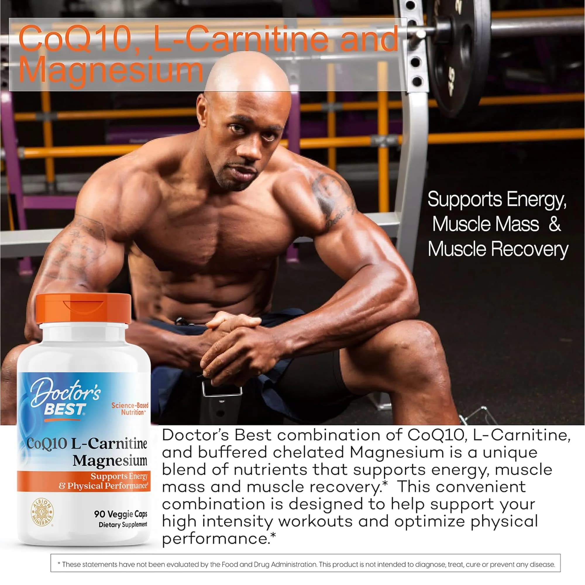 Doctor's Best CoQ10 L-Carnitine Magnesium Supplement 90 Veg Caps | Energy & Exercise Support - view 5