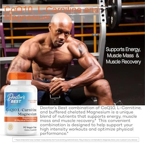 Doctor's Best CoQ10 L-Carnitine Magnesium Supplement 90 Veg Caps | Energy & Exercise Support thumbnail 5