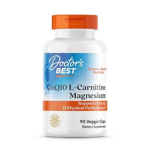 Doctor's Best CoQ10 L-Carnitine Magnesium Supplement 90 Veg Caps | Energy & Exercise Support thumbnail 1