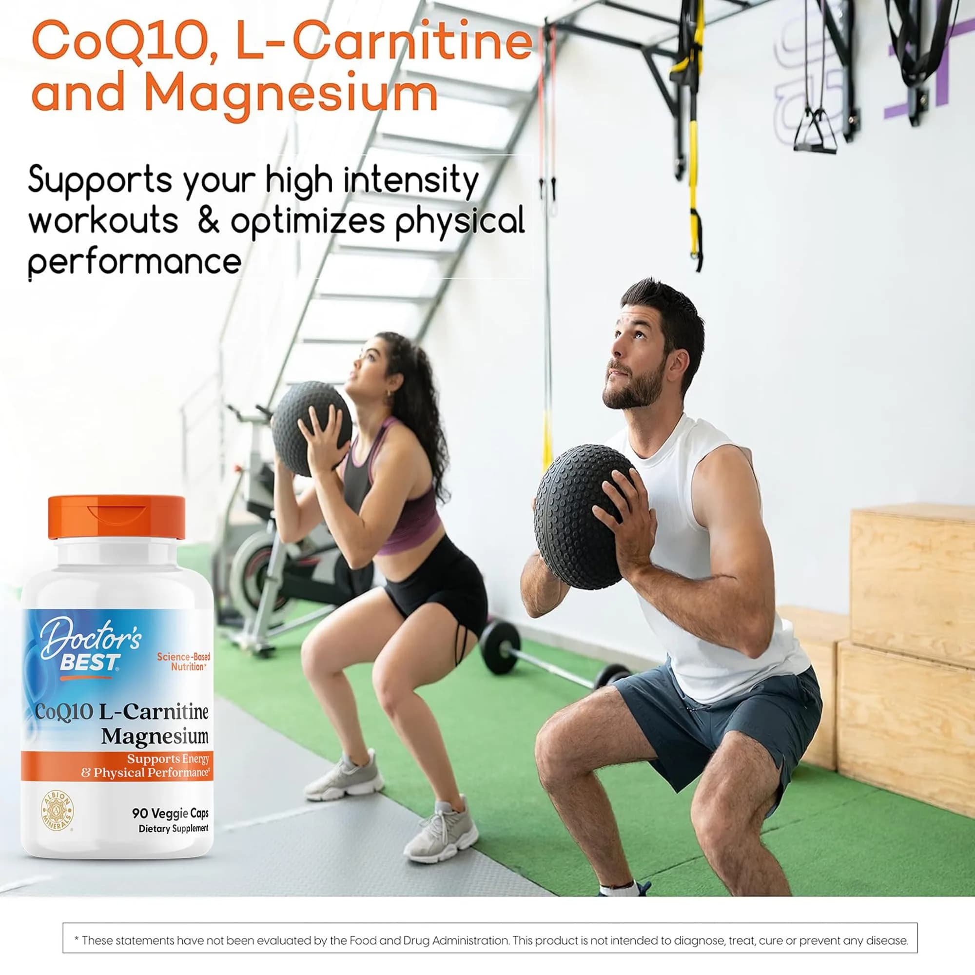 Doctor's Best CoQ10 L-Carnitine Magnesium Supplement 90 Veg Caps | Energy & Exercise Support - view 4