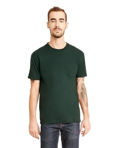 Next Level Unisex Pocket Crew S Forest Green | 100% Cotton Casual T-Shirt for Men thumbnail 1