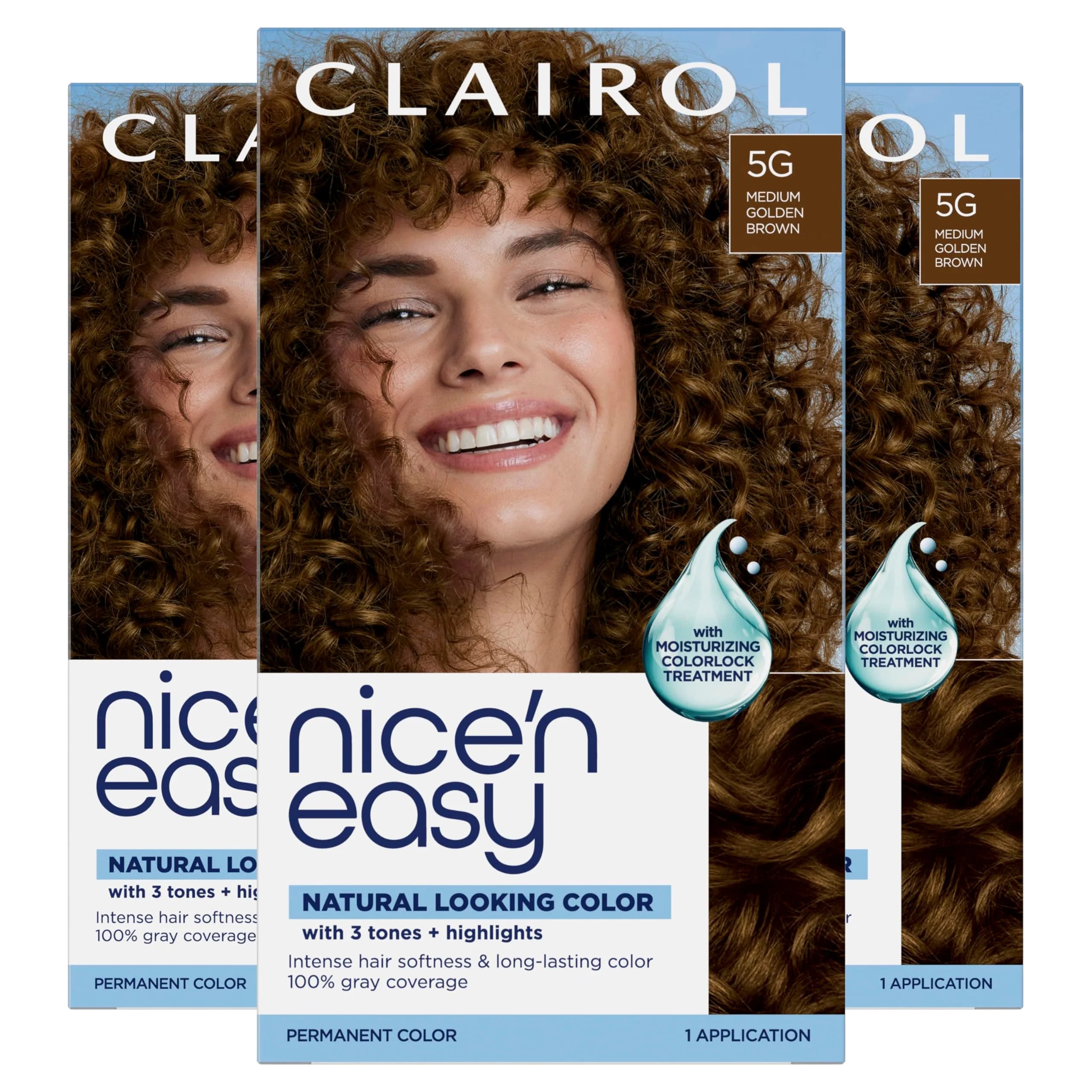 Clairol Nice'n Easy 5G Medium Golden Brown Permanent Hair Dye - 3 Pack - main product image