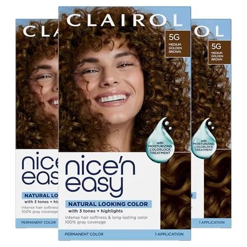 Clairol Nice'n Easy 5G Medium Golden Brown Permanent Hair Dye - 3 Pack thumbnail 1