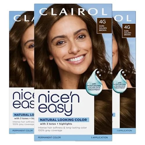 Clairol Nice'n Easy Permanent Hair Dye 4G Dark Golden Brown - 6.26 Fl Oz (Pack of 3) thumbnail 1