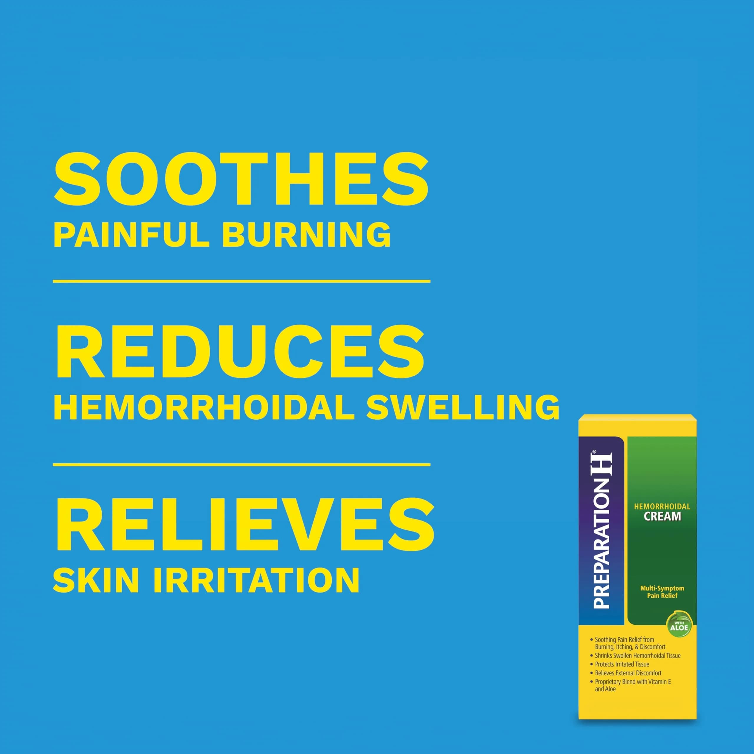 Preparation H Hemorrhoid Symptom Treatment Cream - Maximum Strength Multi-Symptom Pain Relief with Aloe, 2 x 1.8 Oz Tubes - view 2