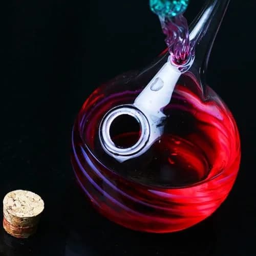 Earlyred Calligraphy Pen Set Handmade Glass Dip Pen Holder Crystal Drip Fountain Pen Writing Signatures Pen Ink Washing Inkwell Pen Decoration Office Student Gift Blue (Not Ink) thumbnail 4