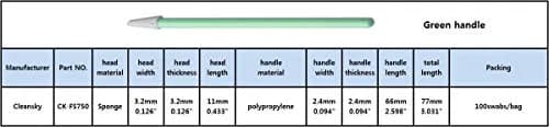 Ci Kyan CK-FS750 Pointed Foam Tip Swabs, 3.0" (7.62 cm) Brush Length, 500 Count | Lint-Free Cleaning for Electronics & Optics thumbnail 2