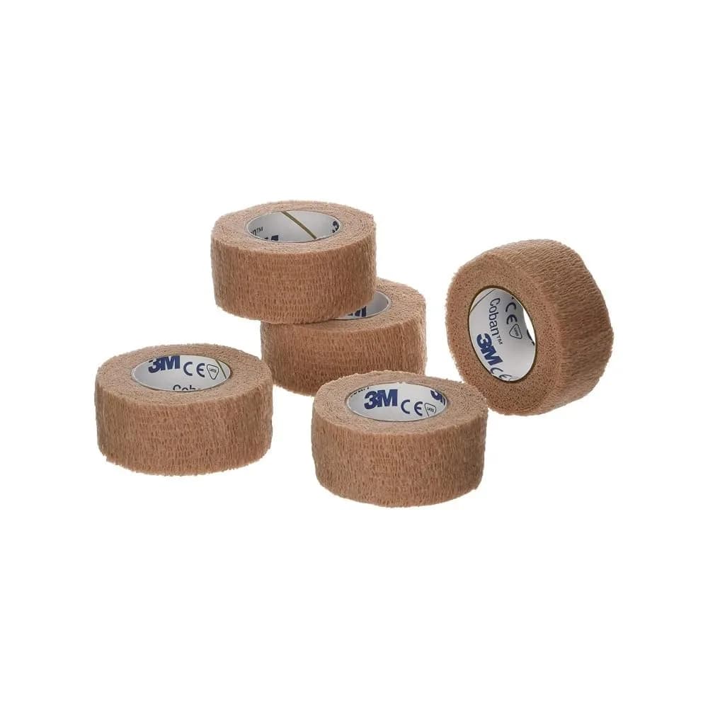 Coban 3M Self-Adherent Wrap Tan 1" x 5 Yards (75 Yards Total) | Professional Healthcare Grade - main product image