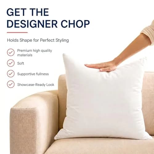 Foamily 12x20 Lumbar Pillow Inserts, White | Plush Support for Couch & Bed (70-120c) thumbnail 8