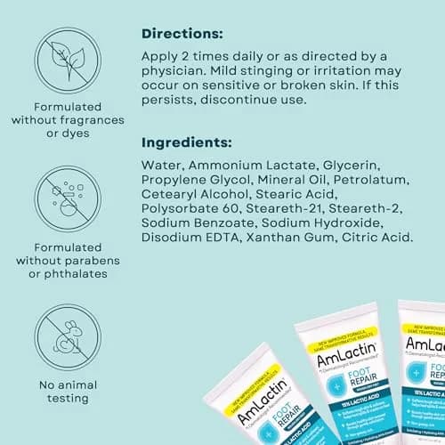 AmLactin Foot Repair Cream 3 oz (85g) | 15% Lactic Acid for Cracked Heels thumbnail 6