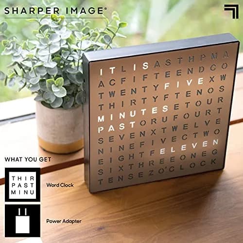 Sharper Image LED Word Clock 7.75" Copper Finish | Modern Time Display with USB Power thumbnail 5