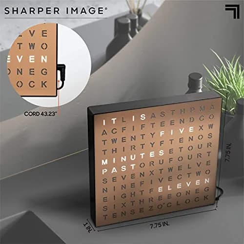 Sharper Image LED Word Clock 7.75" Copper Finish | Modern Time Display with USB Power thumbnail 6