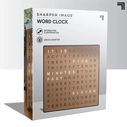 Sharper Image LED Word Clock 7.75" Copper Finish | Modern Time Display with USB Power thumbnail 8