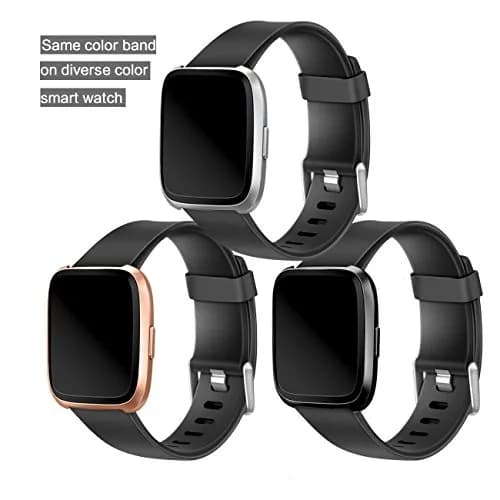 Wepro Sport Bands for Fitbit Versa 2, Versa Lite, Versa — Small 5.5"-7.2" Wrist — Black thumbnail 9