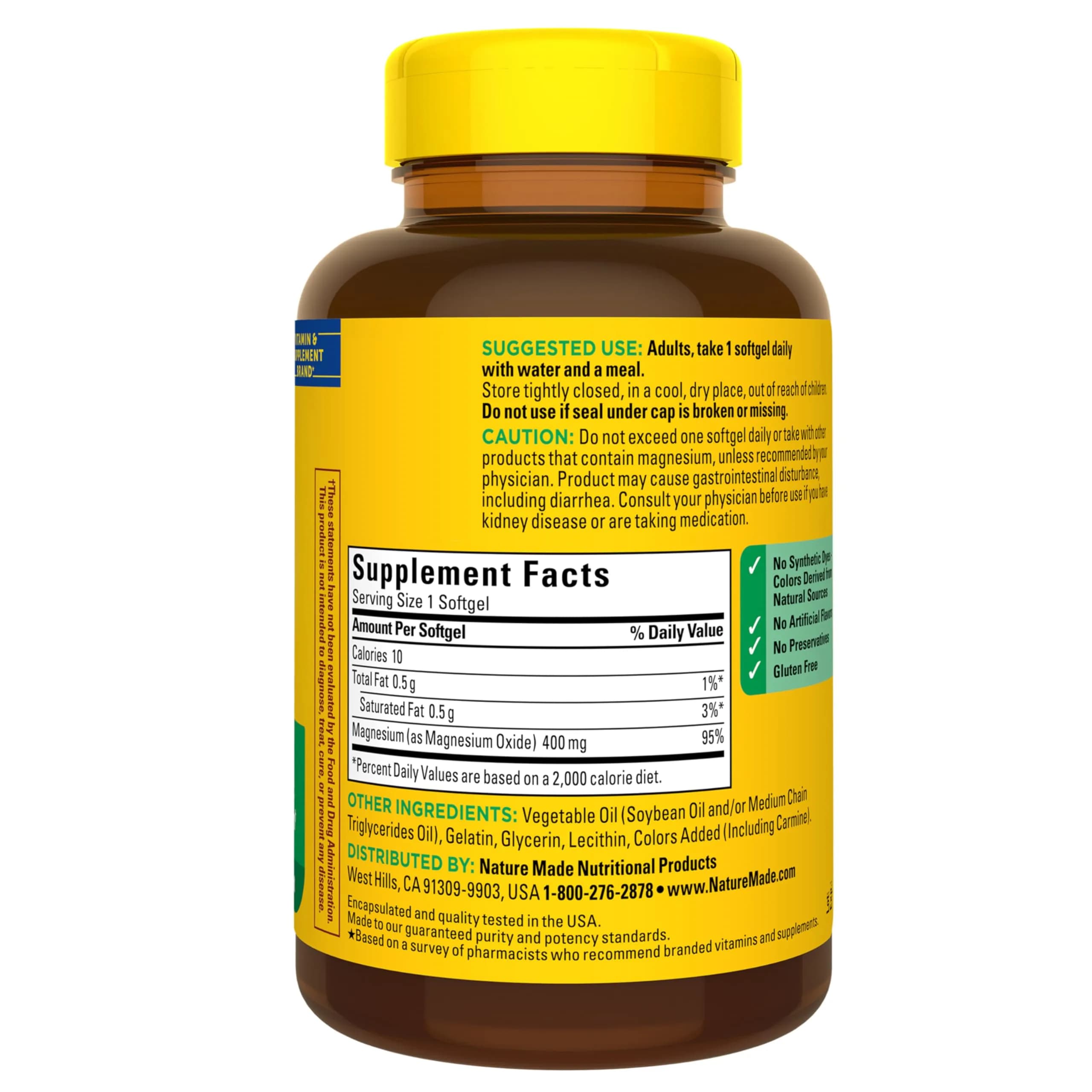 Nature Made Magnesium Oxide Extra Strength 400 mg Softgels 110 Count (110 Day Supply) | Supports Nerve, Bone & Heart Health - view 8