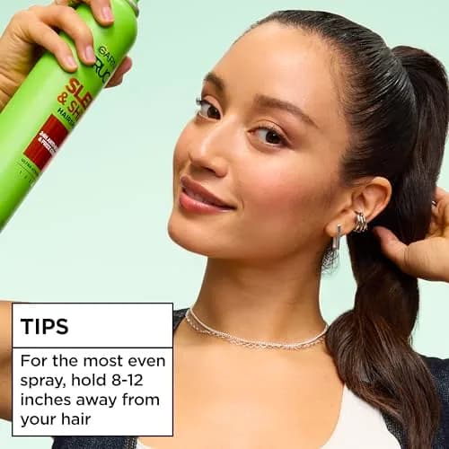 Garnier Fructis Sleek & Shine Anti Humidity Hairspray, Extra Strong Hold, 247.5ml (8.25 oz) | Controls Frizz & Humidity thumbnail 7