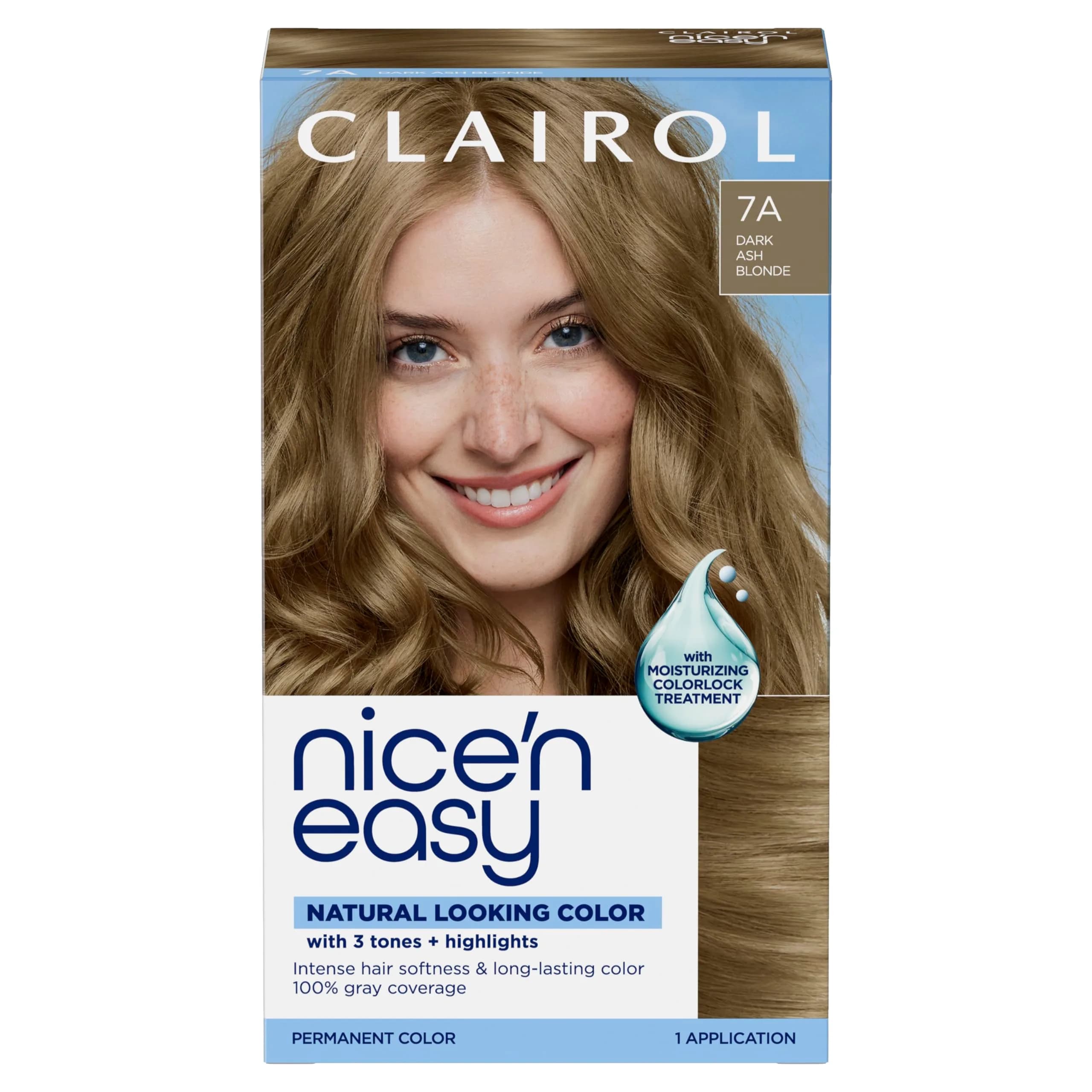 Clairol Nice'n Easy Permanent Hair Dye 7C Dark Cool Blonde, Single Pack | 100% Gray Coverage - main product image