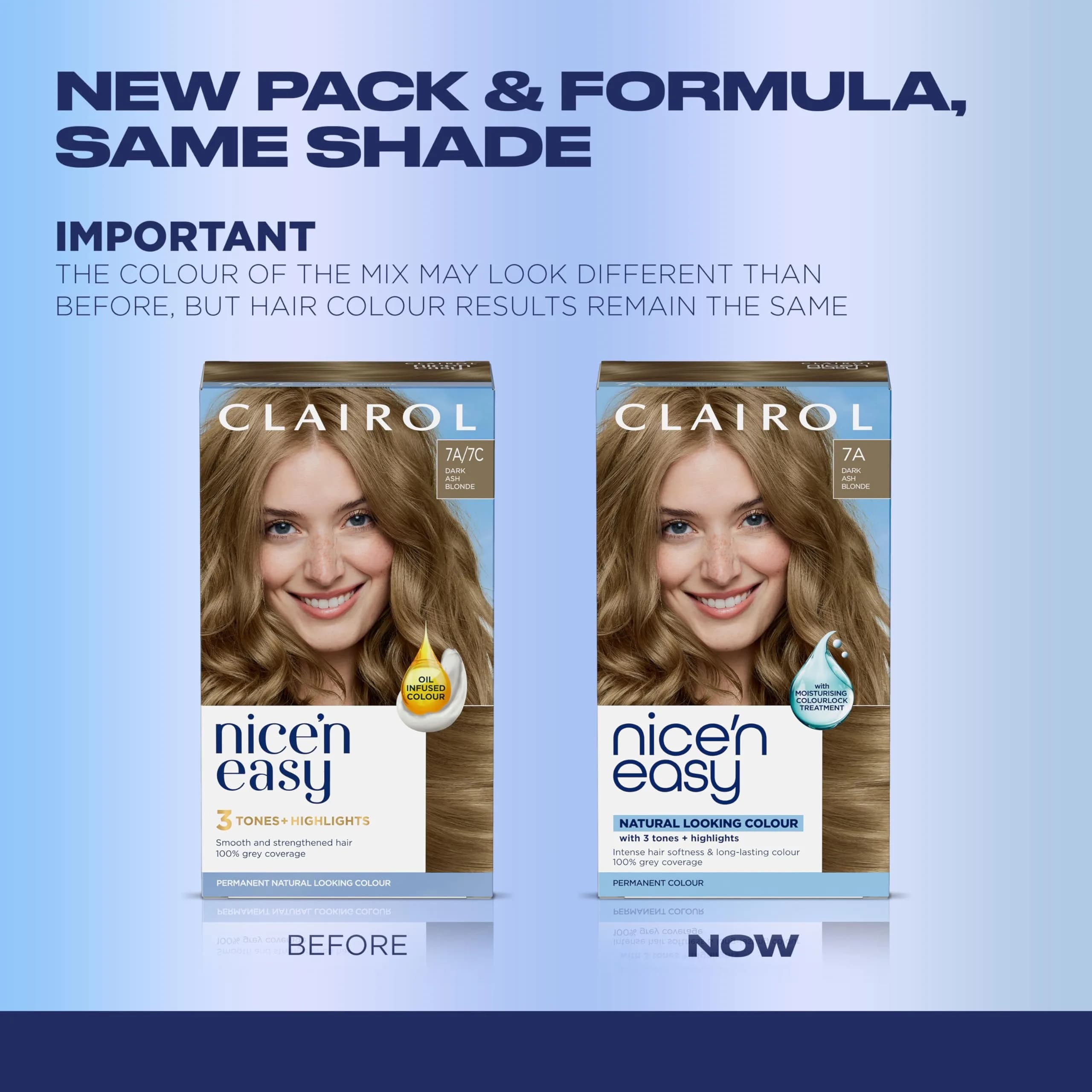 Clairol Nice'n Easy Permanent Hair Dye 7C Dark Cool Blonde, Single Pack | 100% Gray Coverage - view 2