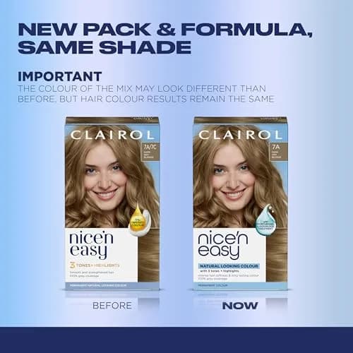 Clairol Nice'n Easy Permanent Hair Dye 7C Dark Cool Blonde, Single Pack | 100% Gray Coverage thumbnail 2