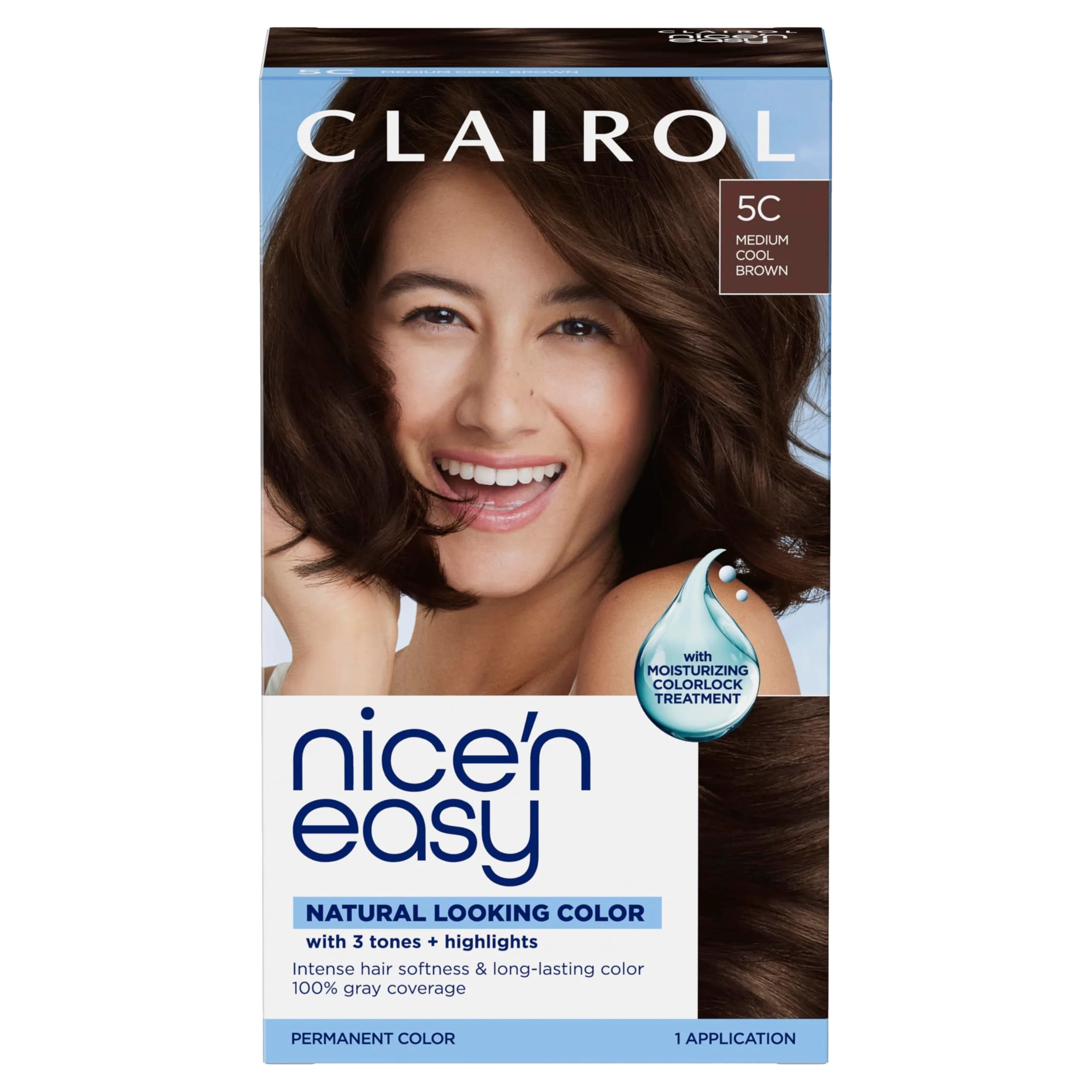 Clairol Nice'n Easy Permanent Hair Dye 5C Medium Cool Brown, 6.26 Fl Oz (Pack of 1) - main product image