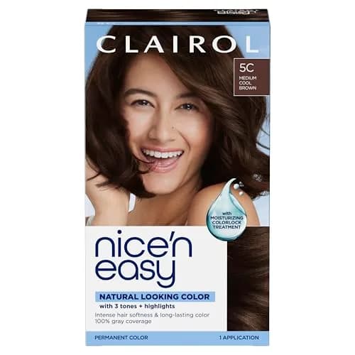 Clairol Nice'n Easy Permanent Hair Dye 5C Medium Cool Brown, 6.26 Fl Oz (Pack of 1) thumbnail 1