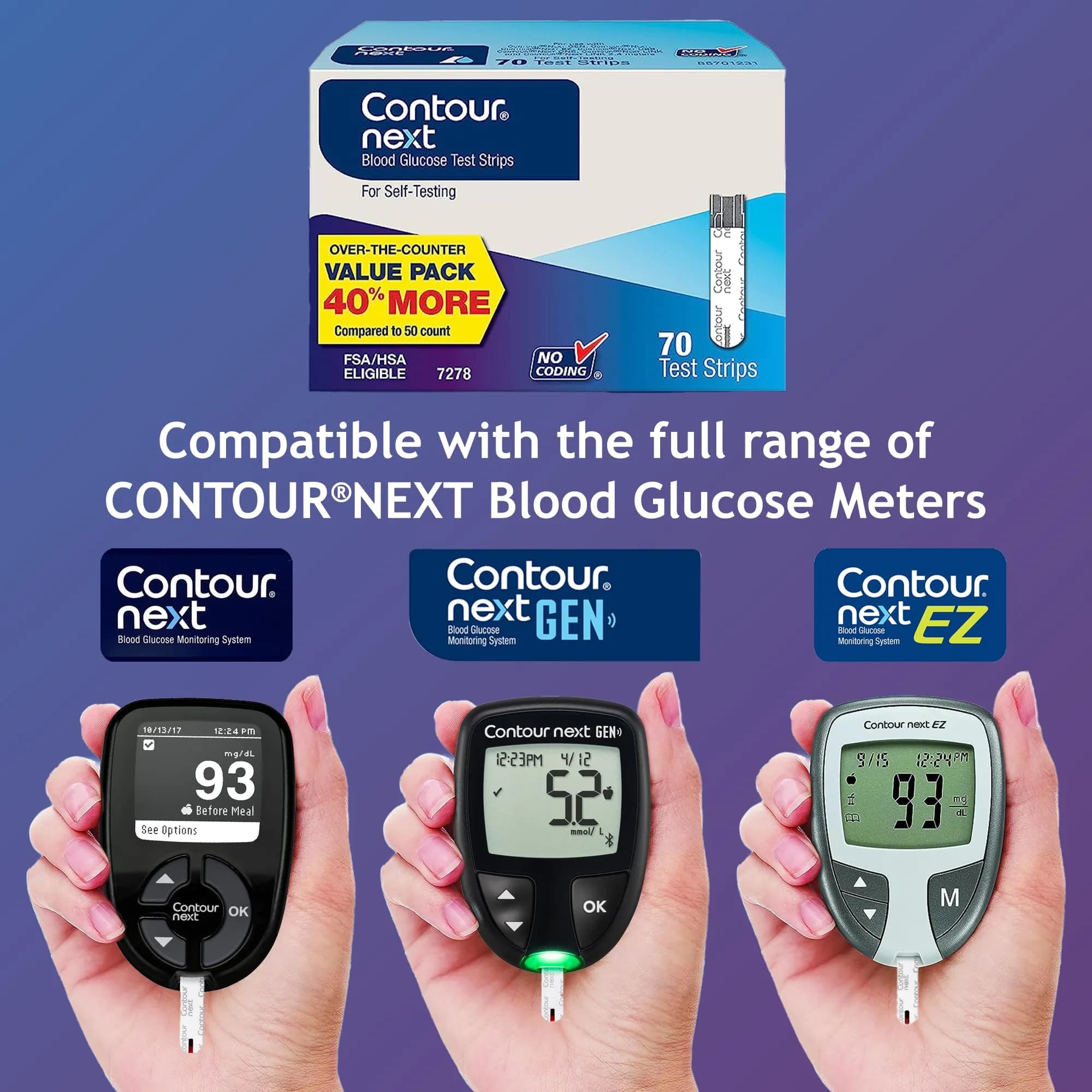 Ascensia Contour Next Blood Glucose Test Strips 70 Count | Proven Accuracy for Diabetes Management - view 4