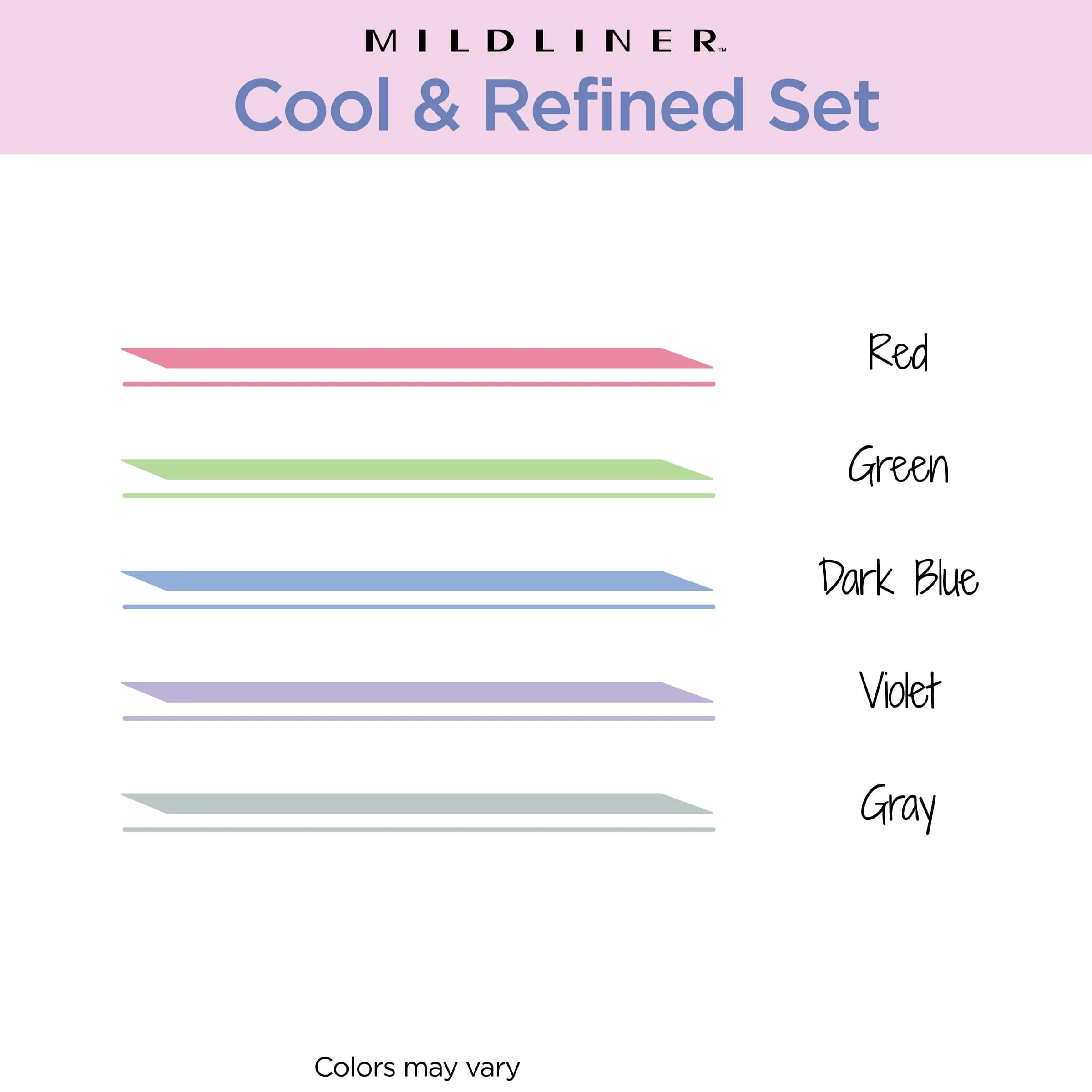 Zebra Pen Mildliner Highlighters Cool and Refined Dual Tip 5-Pack | No Bleed Ink for Study and Creative Use - view 5