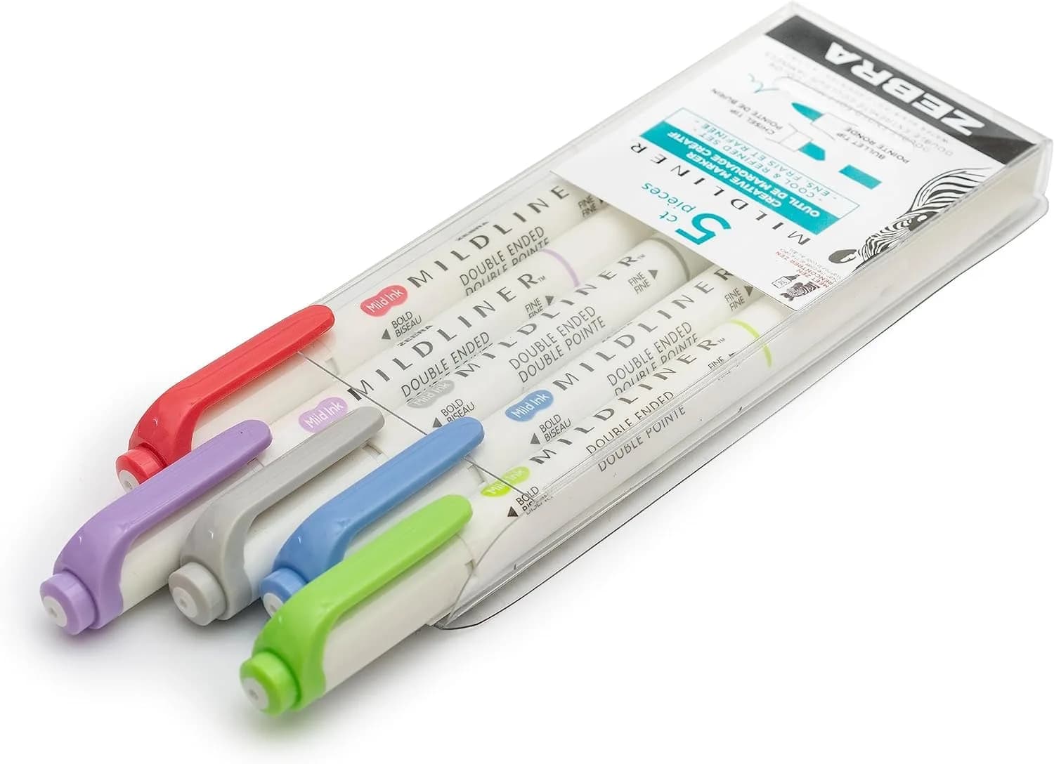 Zebra Pen Mildliner Highlighters Cool and Refined Dual Tip 5-Pack | No Bleed Ink for Study and Creative Use - view 4
