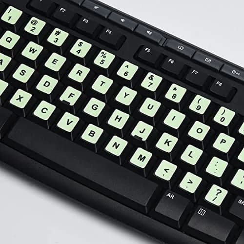 CaseBuy 2PCS Pack Universal English Keyboard Stickers Glow in The Dark | Luminous PVC for Laptops thumbnail 5