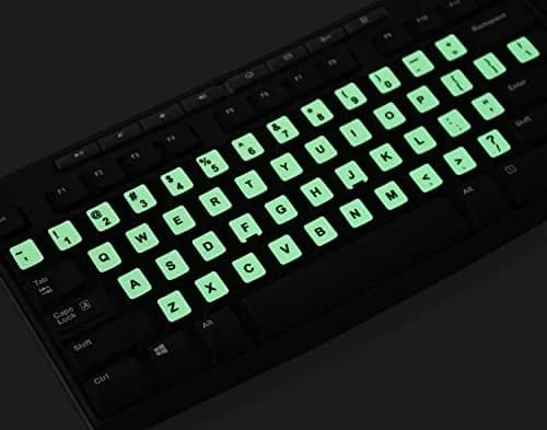 CaseBuy 2PCS Pack Universal English Keyboard Stickers Glow in The Dark | Luminous PVC for Laptops thumbnail 6