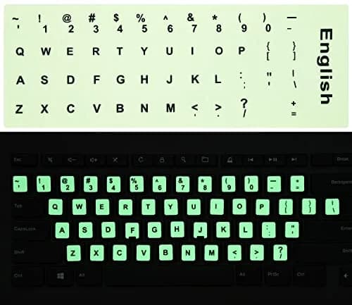 CaseBuy 2PCS Pack Universal English Keyboard Stickers Glow in The Dark | Luminous PVC for Laptops thumbnail 1