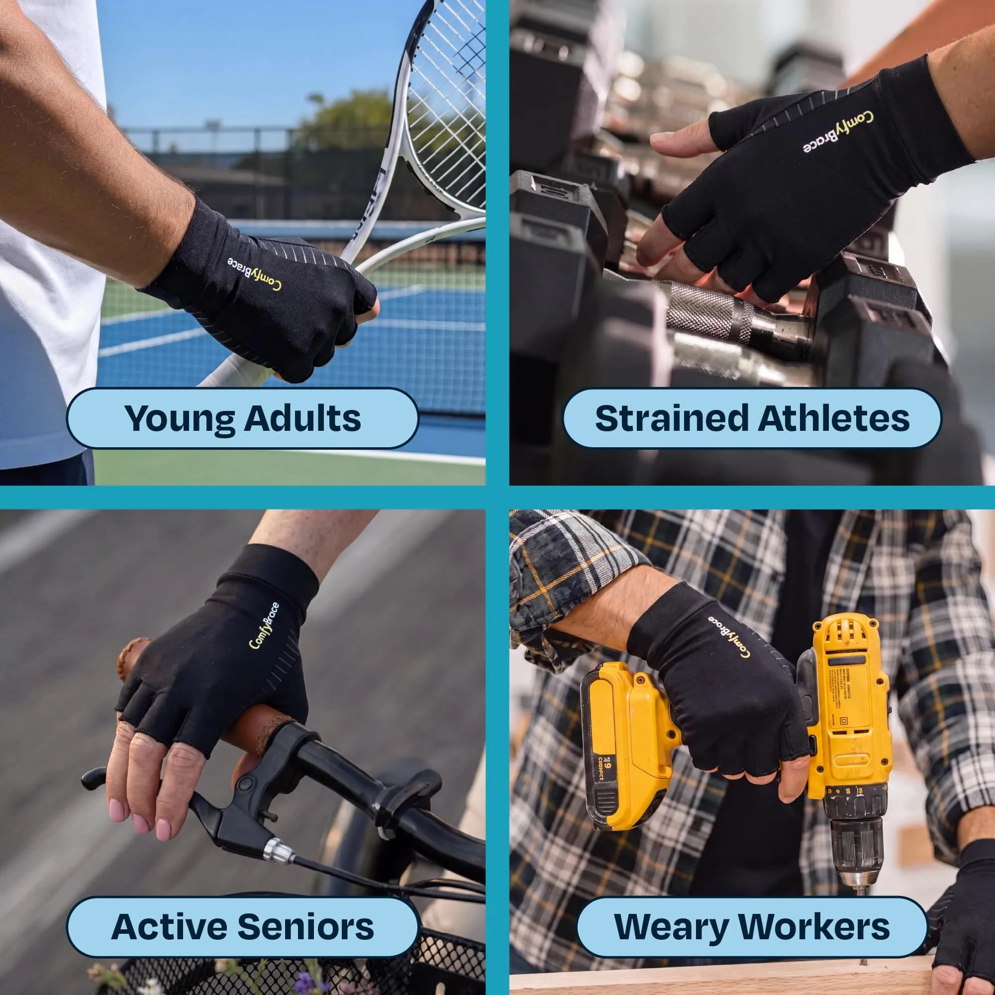 ComfyBrace Copper Infused Compression Arthritis Gloves, Large (1 Pair) | Support for Hand & Finger Pain Relief - view 7