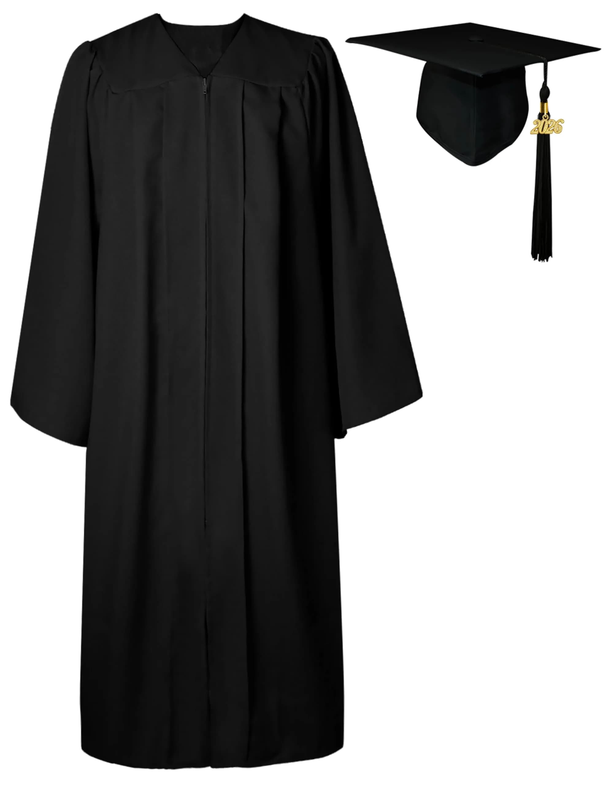 GraduatePro Unisex Adult Graduation Cap and Gown Set 2026 | Black, 45 in | Premium Polyester, Wrinkle-Free (70-120 chars) — 45