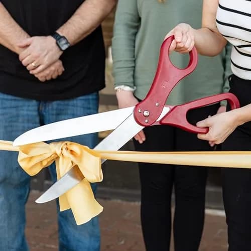 SCS Direct Giant Ribbon Cutting Scissors Set with Red Ribbon 25" | Heavy Duty for Ceremonial Events thumbnail 4