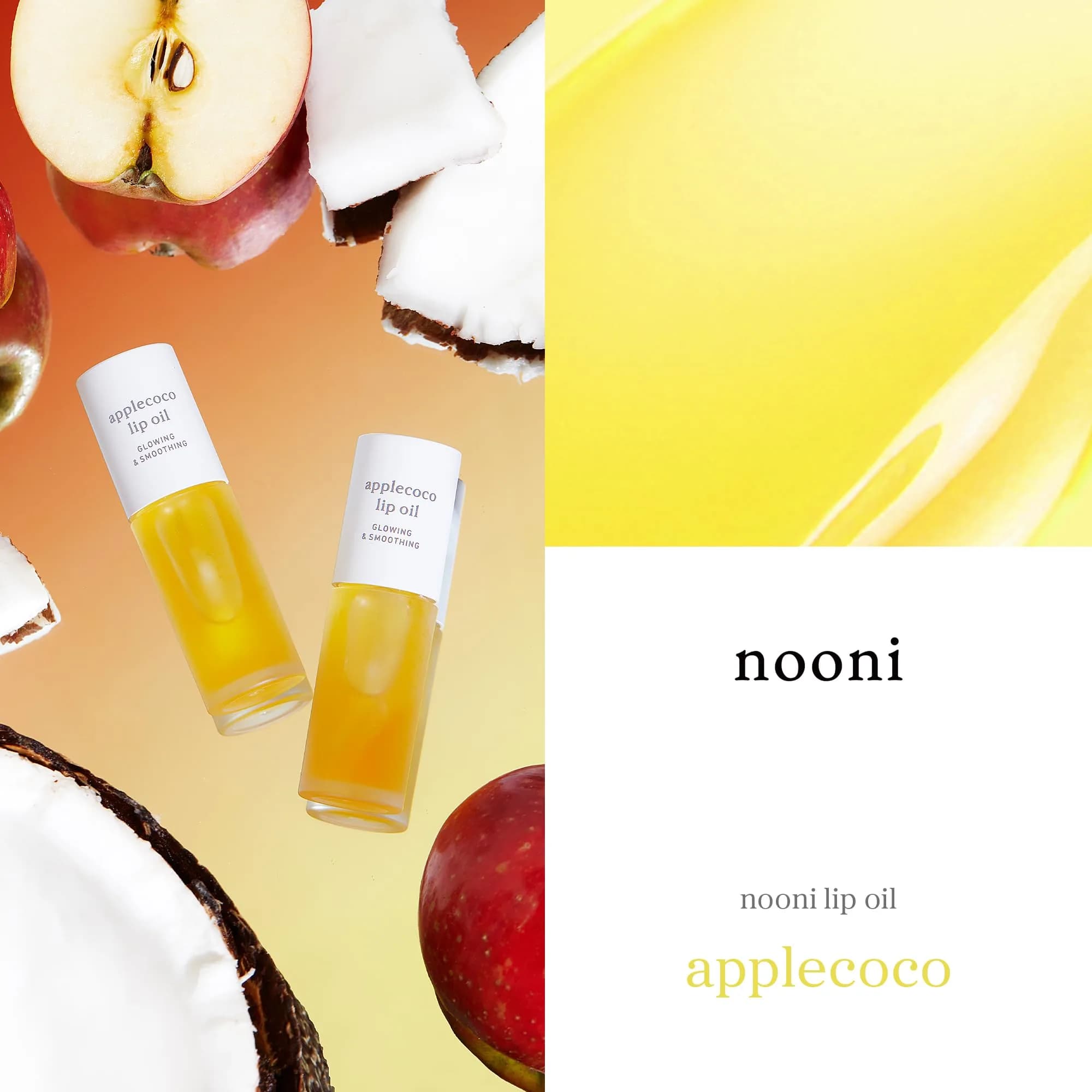 NOONI Applecoco Korean Lip Oil 0.12 Fl Oz (3.55 ml) | Hydrating Tinted Lip Gloss with Natural Plumping Effect - view 3