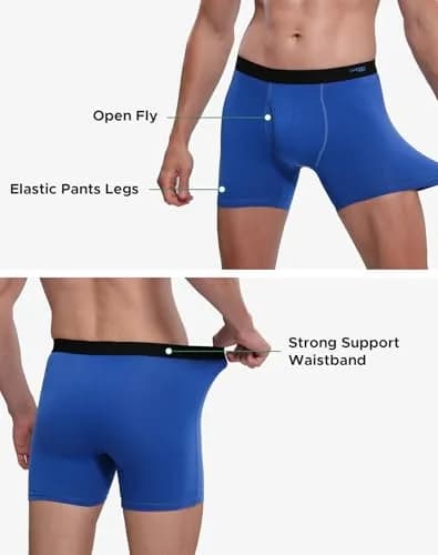 INNERSY Men's Cotton Boxer Briefs 7-Pack Bright Rainbow XL | Breathable & Stretchy for All-Day Comfort thumbnail 3