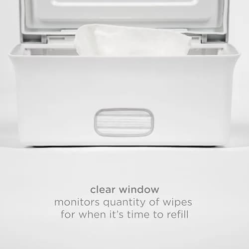 Ubbi Baby Wipes Dispenser with Weighted Plate, Gray 2 Pack | Keeps Wipes Fresh & Moist for Easy Diaper Changes thumbnail 5