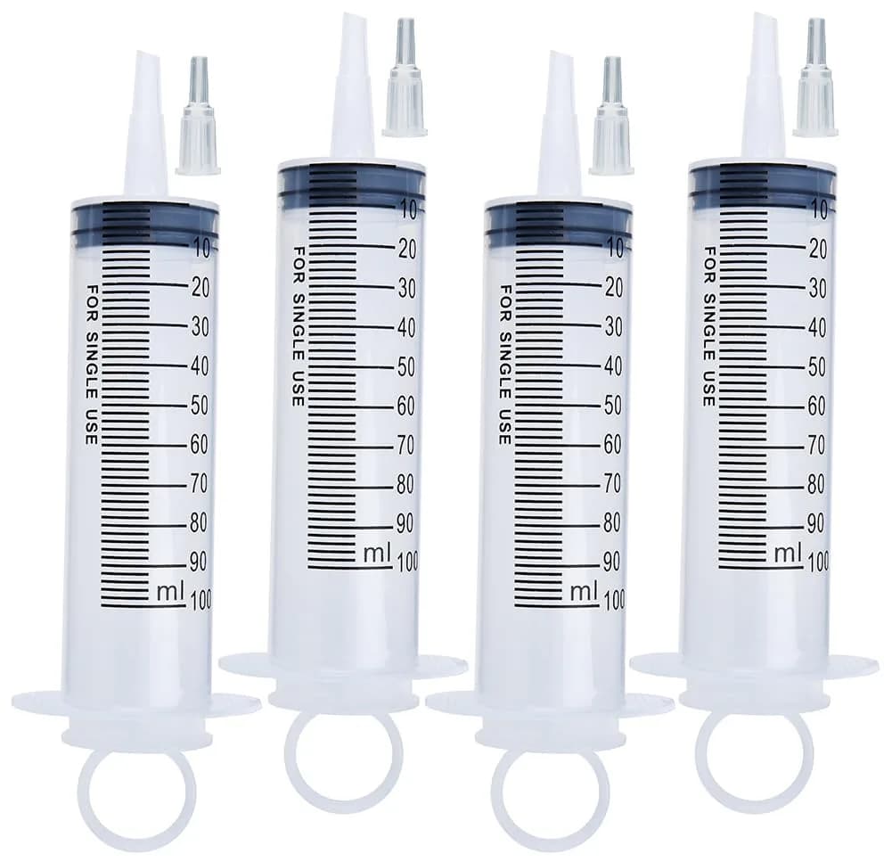 A AKRAF Disposable Syringes 20ml with Needle 18G 1.5" | Sterile Lab & Craft Tool — syringes only / 100ml