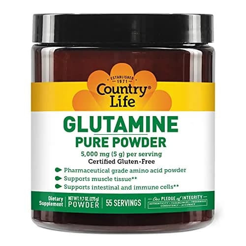 Country Life Glutamine Pure Powder 5,000 mg | Unflavored, 55 Servings, 9.7 oz | Supports Muscle & Gut Health thumbnail 1