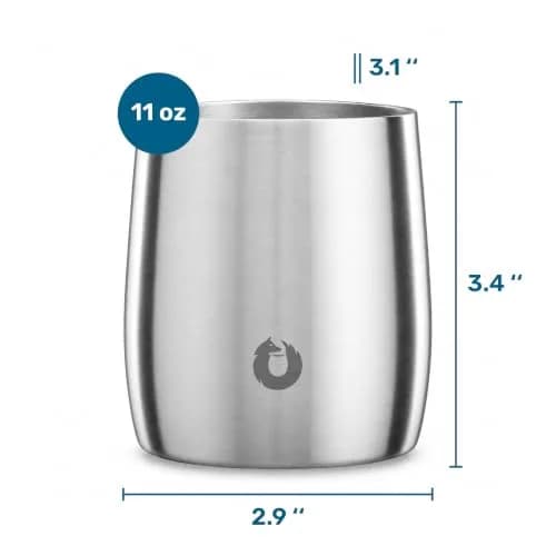 Snowfox Insulated Whiskey Glasses 11oz | Vacuum Stainless Steel for Cold Drinks thumbnail 8
