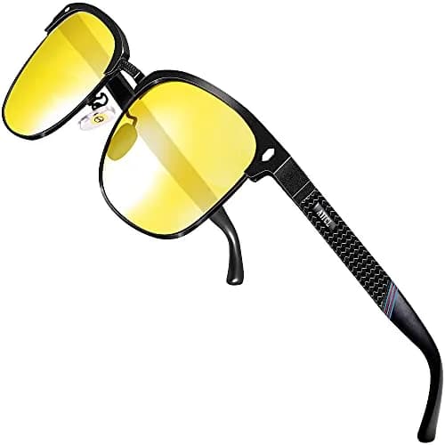 ATTCL Night Driving Glasses for Men & Women HD Yellow Lenses | Anti-Glare, Lightweight Metal Frame (135mm) | Night Safety thumbnail 1