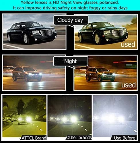 ATTCL Night Driving Glasses for Men & Women HD Yellow Lenses | Anti-Glare, Lightweight Metal Frame (135mm) | Night Safety thumbnail 3