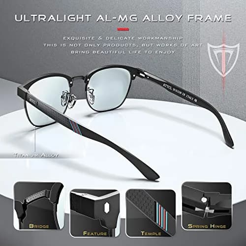 ATTCL Polarized Sunglasses Men Semi Rimless Al-Mg Metal UV400 Lightweight | True Color & Glare-Free Vision thumbnail 4