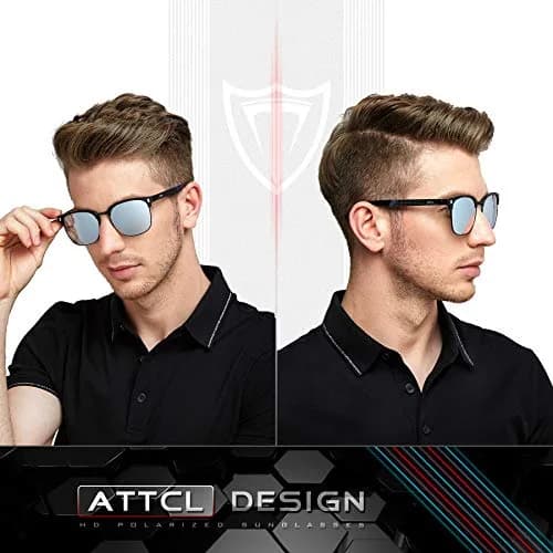 ATTCL Polarized Sunglasses Men Semi Rimless Al-Mg Metal UV400 Lightweight | True Color & Glare-Free Vision thumbnail 2