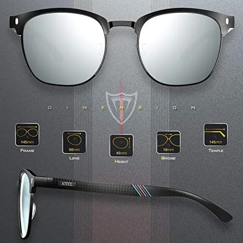 ATTCL Polarized Sunglasses Men Semi Rimless Al-Mg Metal UV400 Lightweight | True Color & Glare-Free Vision thumbnail 3